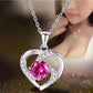 Fashion Ladies Clavicle Chain Love Shape Pendant 925 Silver Plated Diamond Necklace Jewelry