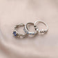 Fashionable luxury trendy blue diamond flower rattan multi-piece ring set exquisite rattan clause ladies ring jewelry