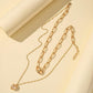 Personalized pig nose collarbone necklace fashion double temperament pearl hollow metal necklace