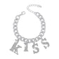 B1955 Exaggerated Hip Hop Retro Chain Bracelet KISS Full Diamond Personality Net Red Punk Rock Bracelet Female