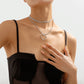 N1882 Light Luxury Sweet Geometric Love Necklace Rhinestone Claw Chain Temperament Minority Elegant Hong Kong Necklace