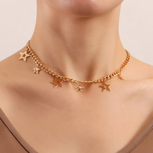 Jewelry Creative Gold Star Pendant Exaggerated Personality Versatile Ladies Necklace