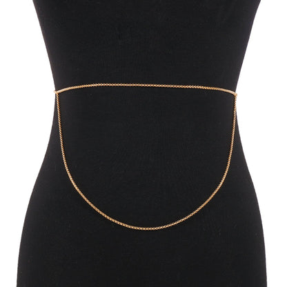 C319 Simple and Sexy Geometric Waist Chain O-shaped Chain Niche Tassel Leisure Vacation Beach Body Chain