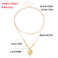 Jewelry trend double-layer imitation pearl geometric shaped pendant necklace female niche design sense
