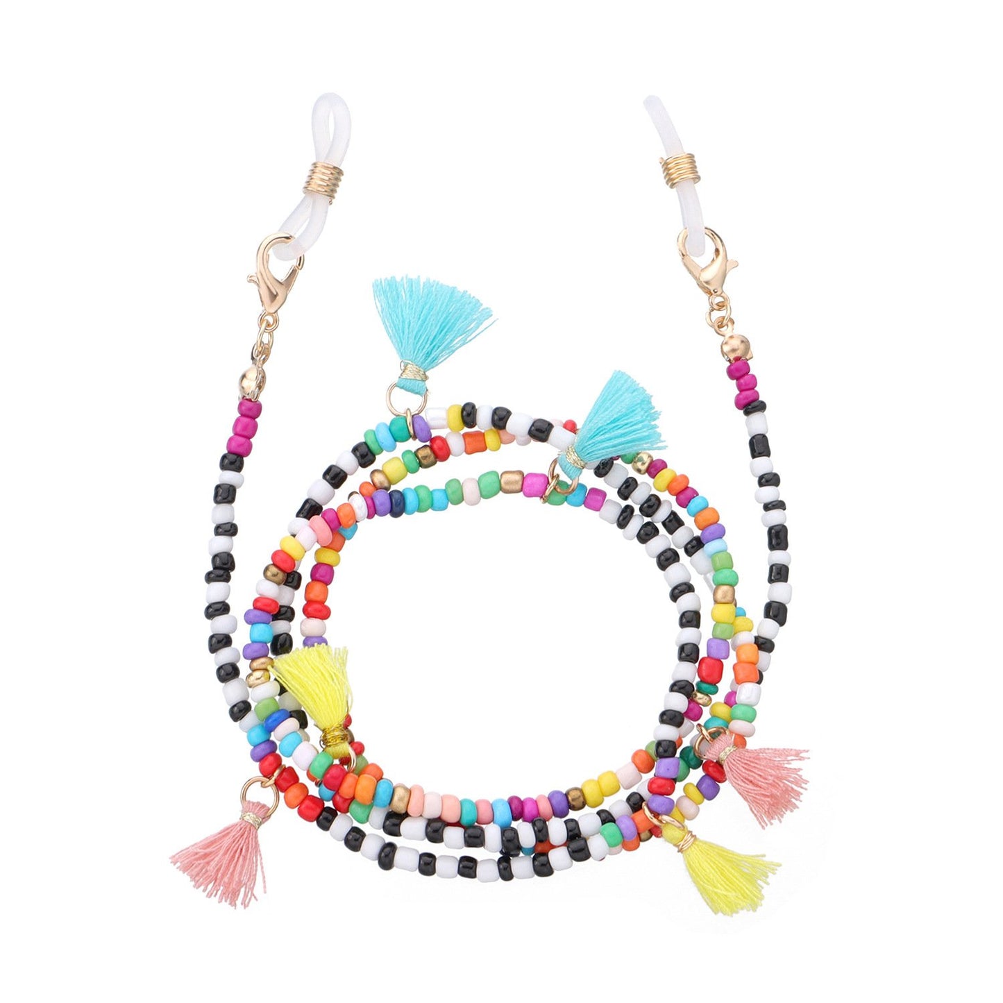 Jewelry Charm Colored Tassel Beads Beaded Glasses Chain Ladies Popular Temperament Frame Accessories