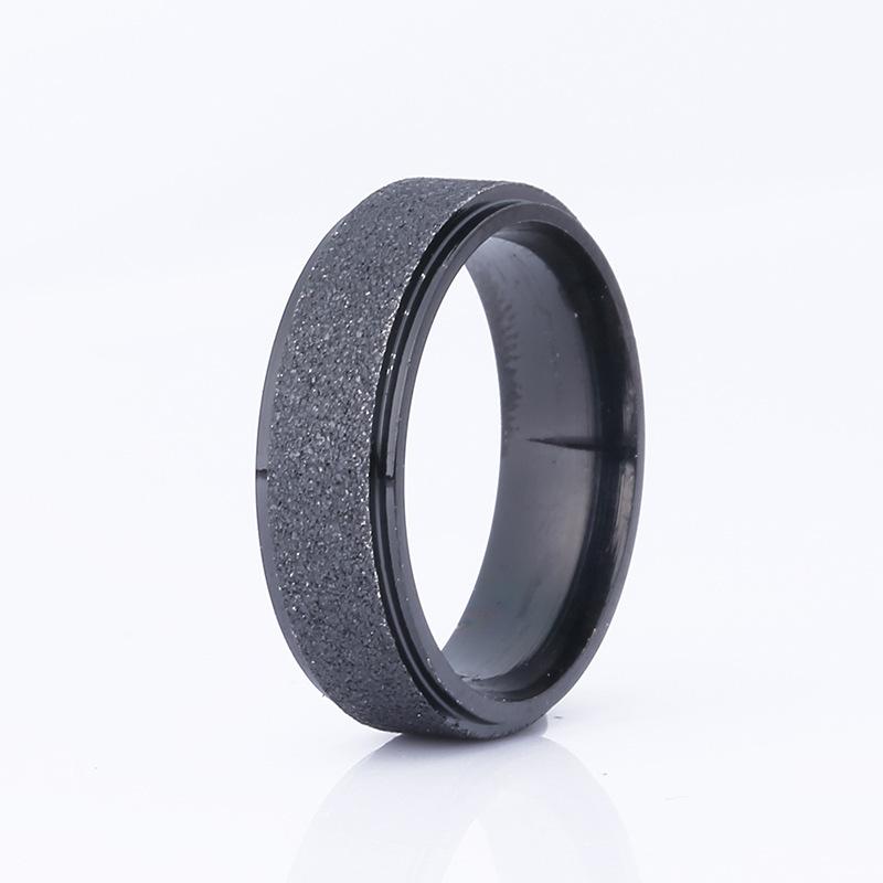 Gauze matte titanium steel men and women ring personality simple stainless steel ring ring jewelry