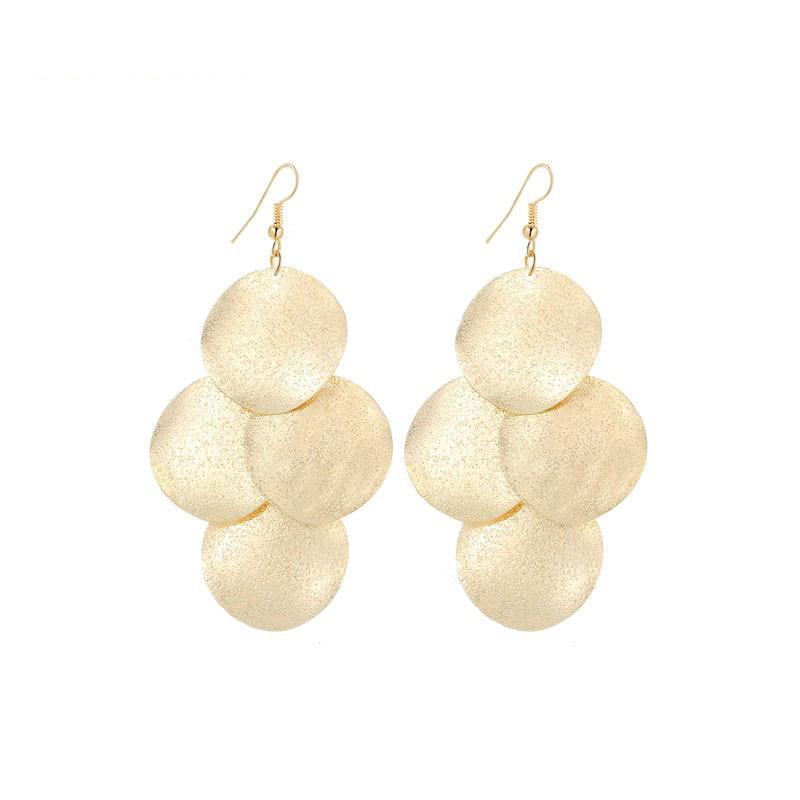 Fashion Simple Alloy Flat Round Women's Earrings Earrings Jewelry