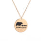 Mother's Day gift creative round cake letter mamabear combination dripping oil animal bear pendant necklace female