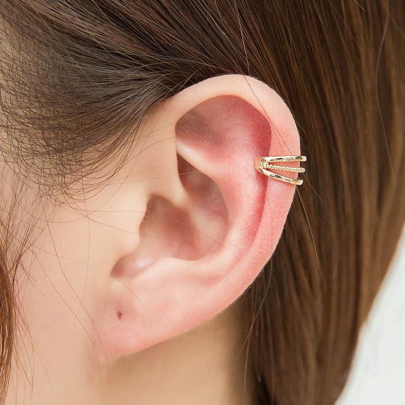 Earrings fashion geometric single no ear piercing ear bone clip retro cold design sense niche ear clip