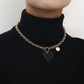 Jewelry Fashion Heart Black Fritillaria Thick Necklace Sweater Chain Women Light Luxury Versatile Niche Design Necklace