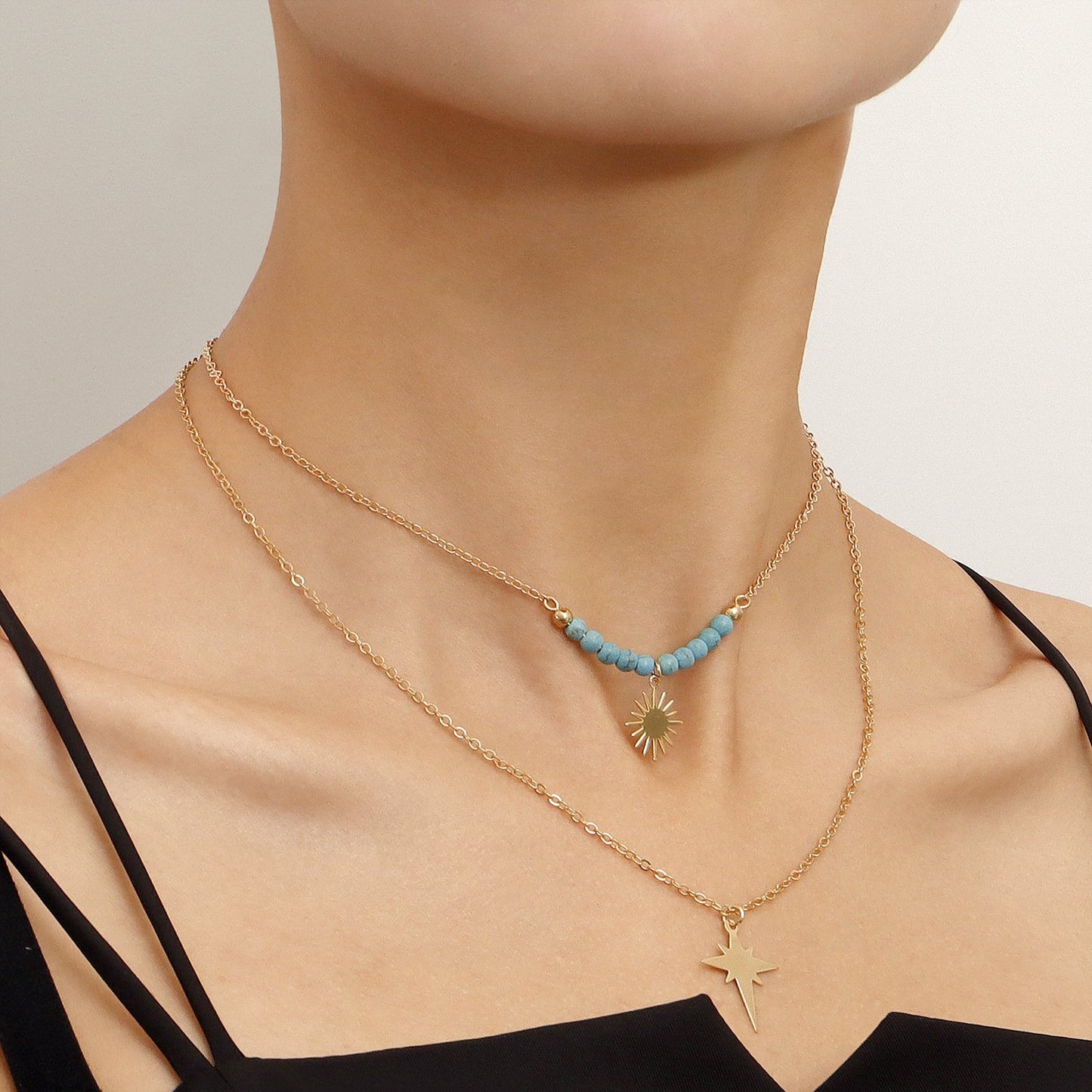 Jewelry Temperament Double-layer Light Luxury Clavicle Chain Necklace Fashion Simple Niche Design Sense Necklace