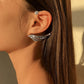 E1154 Cold personality earrings without piercing simple temperament ear hanging full of diamond wings sweet cool ear clip