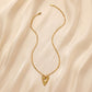 Fashion Simple Texture Stainless Steel Gold Hollow Love Hammer Pattern Necklace Versatile Personality Necklace