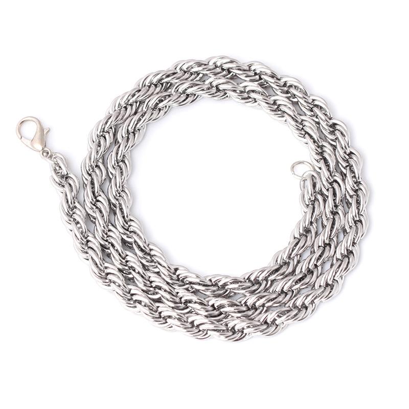 Fashion Stainless Steel Twist Chain Necklace Hipster Simple Fashion Titanium Steel Jewelry