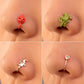 Piercing-free nose clip African retro copper inlaid zircon U-shaped nose stud adjustable piercing jewelry