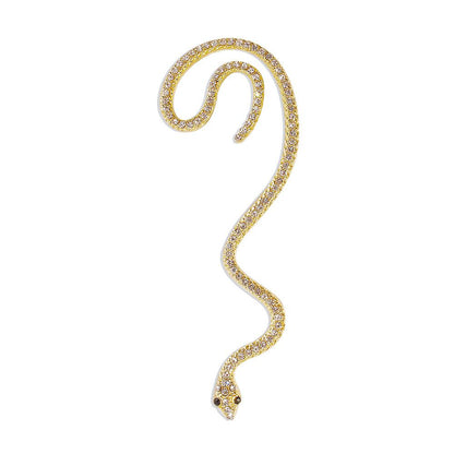 E9872 Simple Retro Earrings Geometric Diamond-studded Serpentine Personality Earrings Hip-Hop Night Earless Earrings