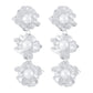 E118 Simple three-dimensional metal flower earrings cold design pearl long temperament earrings