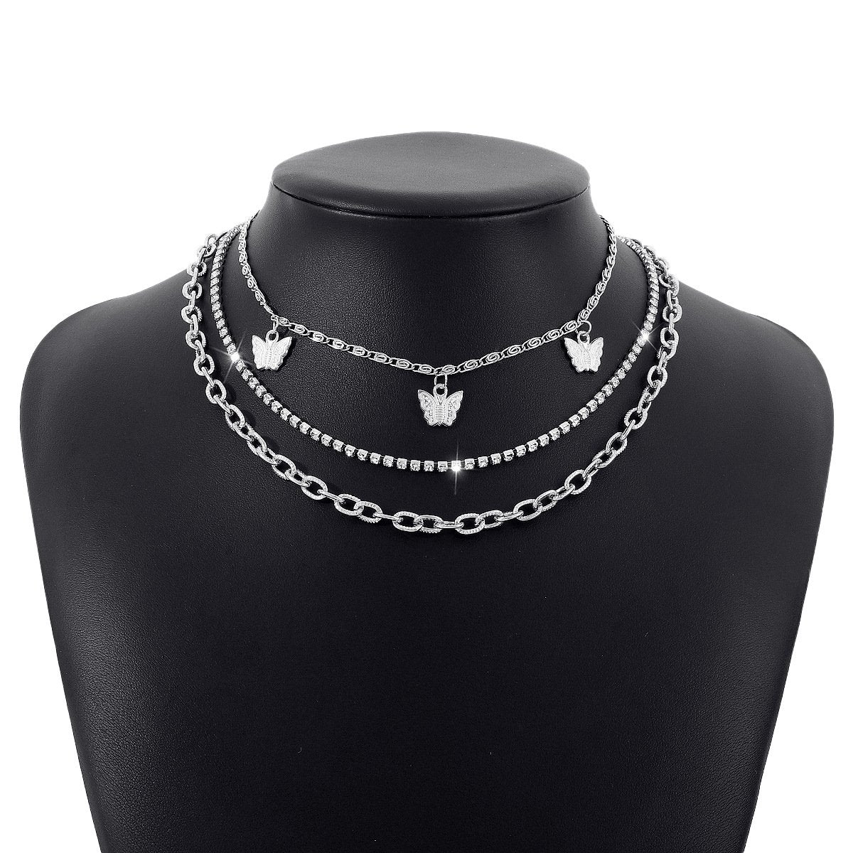 N151 Niche clavicle necklace butterfly claw chain sweet necklace stacked popular street shooting necklace