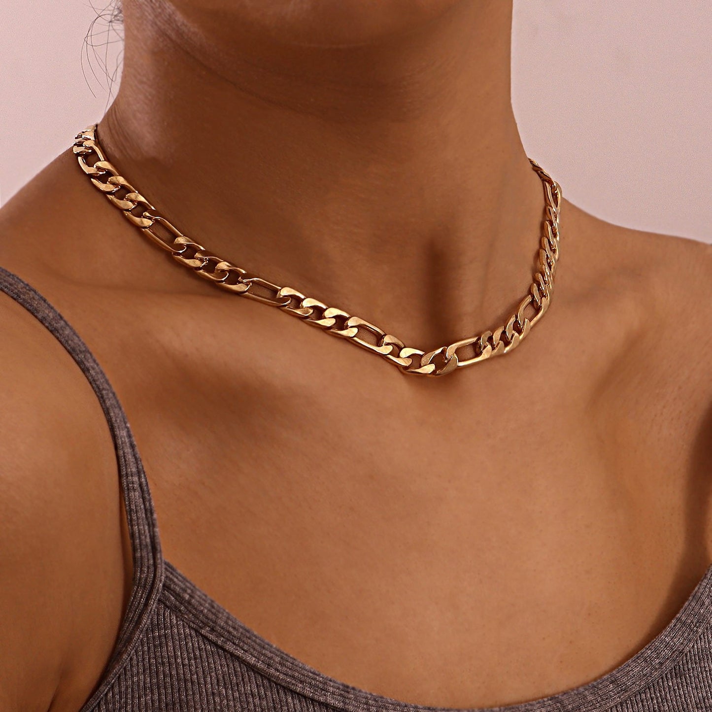 Jewelry simple Cuban thick chain necklace female punk necklace trend creative ins necklace