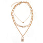 Jewelry Hip Hop Punk Chain Multilayer Necklace Female Simple Versatile Peach Heart Set Necklace