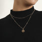 Jewelry Geometric Round Embossed Pendant Necklace Female Fashion Fashion Versatile Personality Bead Necklace