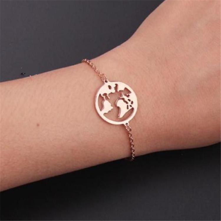 Necklace Explosive World Map Bracelet Head Jewelry Women's Accessories Creative