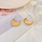 Ins micro-inlaid zircon moon earrings women's fashion ethnic metal geometric crescent earrings simple earrings