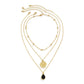 Jewelry Drop Shaped Pendant Metal Chain Hip Hop Necklace Geometric Bead Letter Niche Necklace