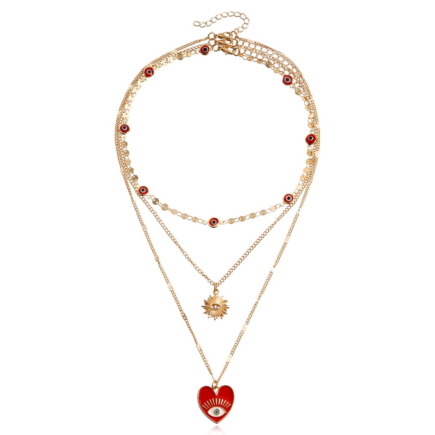 Jewelry ins multi-layer devil's eye collarbone chain cold eyes necklace female niche design sense