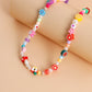 Jewelry fairy colorful soft pottery multi-element pearl necklace female Bohemian personality necklace