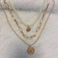 Elizabeth retro coin multi-layer necklace temperament all-match pearl embossed long sweater chain