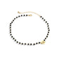 Jewelry Geometric Flower OT Buckle Metal Necklace Simple Black Beaded Clavicle Necklace Female