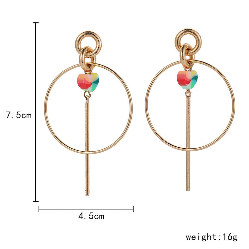 Fashion creative personality colorful hollow tassel earrings long circle ins popular ear jewelry female