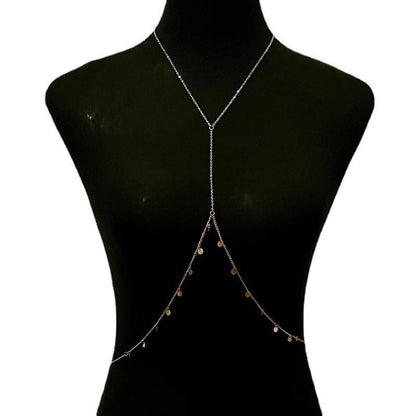 Jewelry Sexy Personality Sequin Tassel Necklace One-piece Chest Chain Night Bikini Chest Jewelry Women