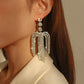 E1277 Jewelry Night Super Flash Rhinestone Earrings Exaggerated Geometric U-shaped Ladies Long Earrings