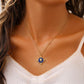 French temperament ladies stainless steel gold retro coin shield drop oil star short necklace