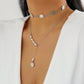 Jewelry Simple Metal Sequins Thin Chain Necklace Choker Niche Cold Pearl Necklace