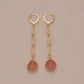 Fashion Retro Resin Bezel Earrings Long Chain Earrings Women Accessories
