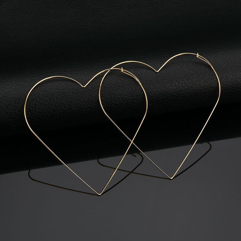 Jewelry Personality Exaggerated Sexy Trendy Female Earrings Love Peach Heart Empty Earrings Female