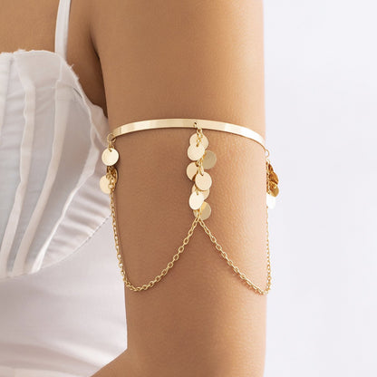 Ornament simple and versatile street shooting open hand decoration shell butterfly tassel chain pendant arm bracelet