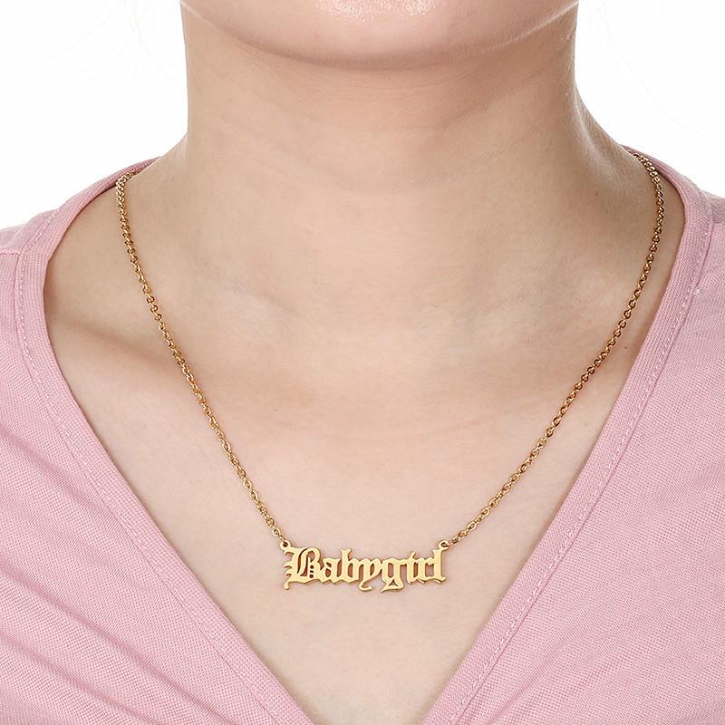 Stainless Steel Jewelry Creative Babygirl English Alphabet Necklace