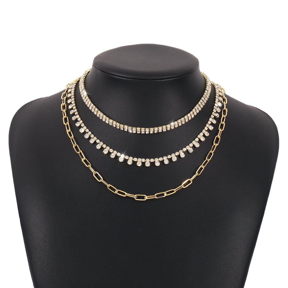 N1136 TikTok Alloy Claw Chain Street Shoot Trendy Necklace Light Luxury Geometric Multilayer Necklace