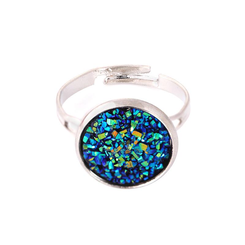 Fashion personality crystal cluster ring simple creative open ring jewelry