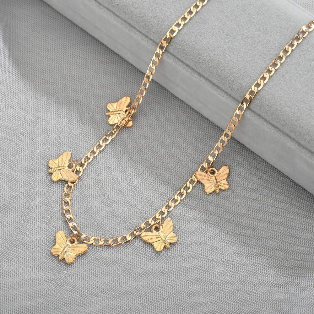 Fashion Retro Necklace Clavicle Chain Temperament Twill Butterfly Necklace Accessories