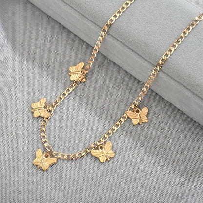 Fashion Retro Necklace Clavicle Chain Temperament Twill Butterfly Necklace Accessories