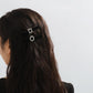 F532 French light luxury retro velvet word clip cute temperament side clip micro-inlaid resin rhinestone duckbill clip female