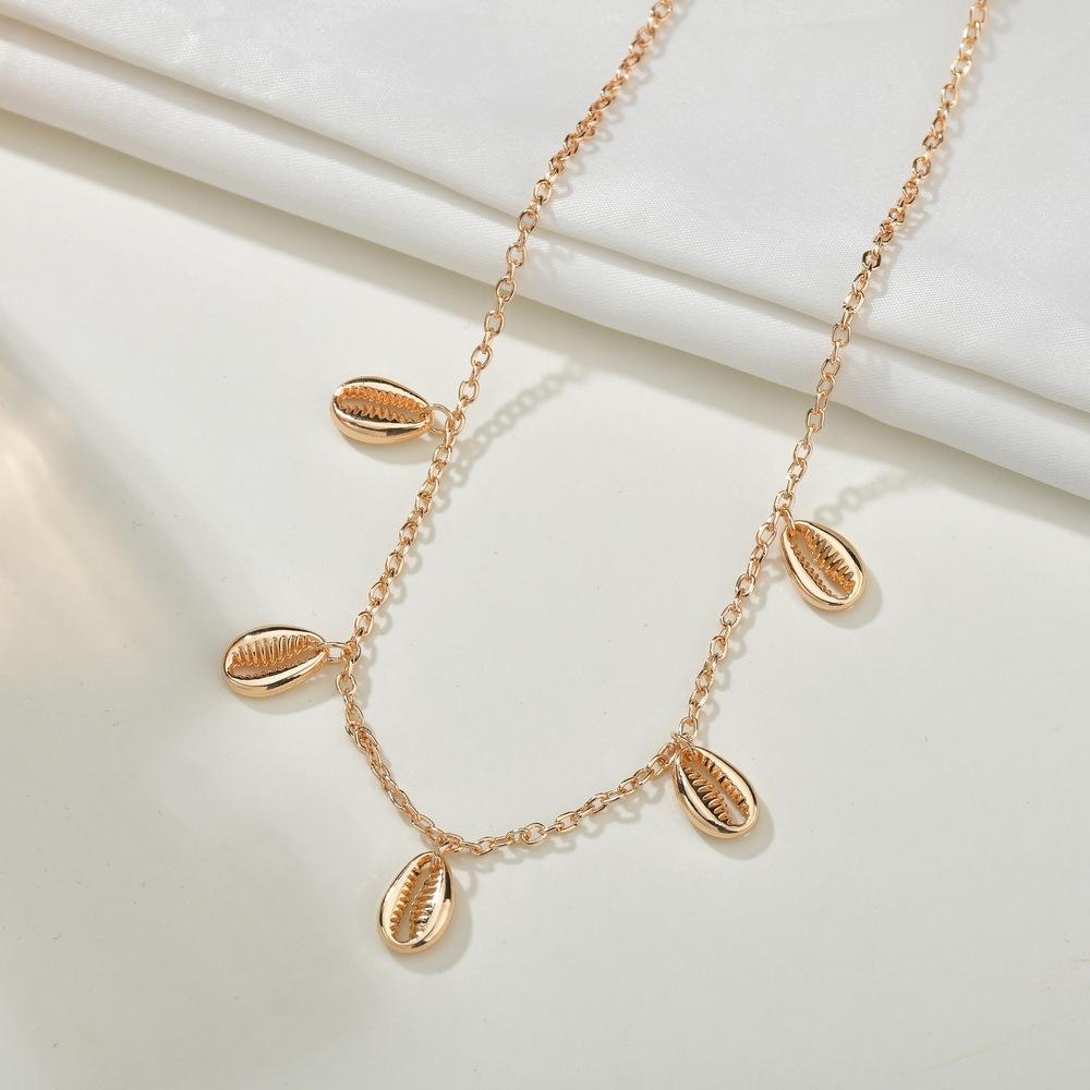 Accessories Trendy Metal Shell Necklace Summer Fashion Necklace Clavicle Chain