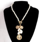 Retro baroque irregular imitation pearl necklace ins beaded chain portrait coin pendant necklace