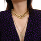 Jewelry Exaggerated Metal Short Twist Necklace Punk Thick Chain Embossed Portrait Tag Necklace