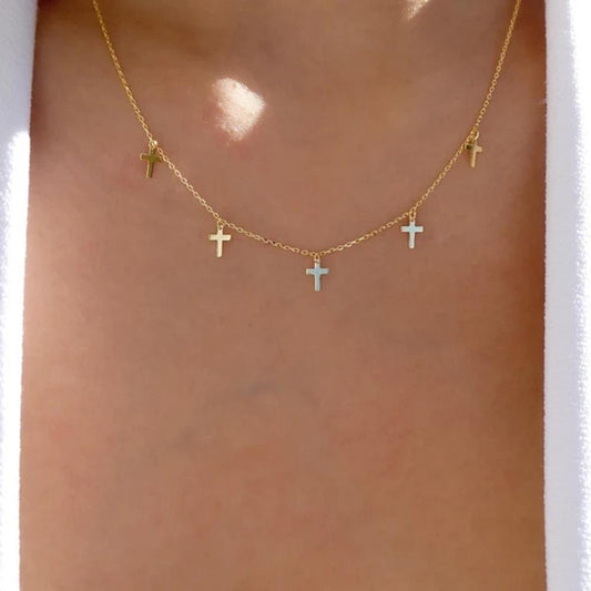 Accessories Fashion Cross Pendant Necklace Vintage Simple Clavicle Chain